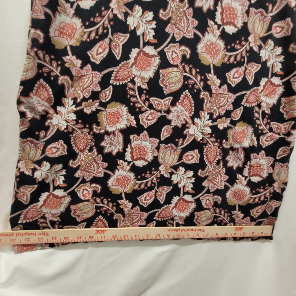 Lands End Womens Black Floral Paisley Cotton Sleeveless Shift Dress Pockets L - Picture 12 of 13